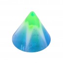 Einzelne Piercing-Spitze Acryl Stern & Blume Blau / Gr&uuml;n