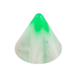 Einzelne Piercing-Spitze Acryl Stern & Blume Wei&szlig; / Gr&uuml;n