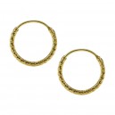 Classic Braided 9K Solid Gold Hoop Earrings