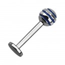 Blue Striped Ball 316L Surgical Steel Labret Stud Piercing