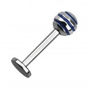 Labret-Piercing Chirurgenstahl 316L Kugel Striped Blau