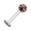 Piercing Labret Chirurgenstahl 316L Kugel Striped Rot
