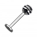 Labret-Piercing Chirurgenstahl 316L Kugel Striped Schwarz