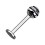 Labret-Piercing Chirurgenstahl 316L Kugel Striped Schwarz