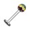 Labret-Piercing Chirurgenstahl 316L Kugel Striped Mehrfarbig