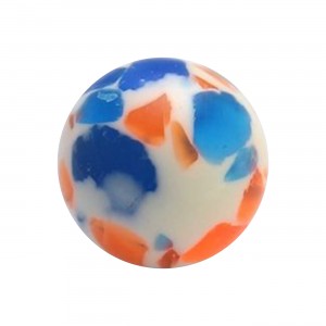 Boule Piercing Acrylique Fragments Orange / Bleu