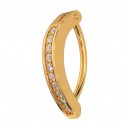 Gebogenes Clicker-Bauchnabelpiercing Eloxiert Golden Rosa Wei&szlig;e Strass