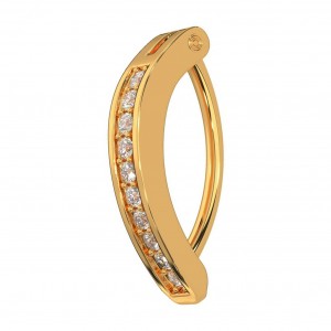 Gebogenes Clicker-Bauchnabelpiercing Eloxiert Golden Rosa Wei&szlig;e Strass