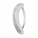 Gebogenes Clicker-Bauchnabelpiercing Metallisiert Wei&szlig;e Strass