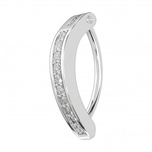Gebogenes Clicker-Bauchnabelpiercing Metallisiert Wei&szlig;e Strass