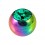 Boule Piercing Seule Anodisée Multicolore avec Strass Vert Foncé