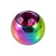 Bola Piercing Sólo Anodizada Multicolor con Strass Púrpura