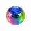 Boule Piercing Seule Anodisée Multicolore avec Strass Bleu Foncé