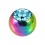 Boule Piercing Seule Anodisée Multicolore avec Strass Turquoise