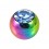 Boule Piercing Seule Anodisée Multicolore avec Strass Bleu Clair