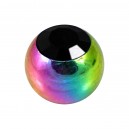Boule Piercing Seule Anodisée Multicolore avec Strass Noir