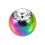 Boule Piercing Seule Anodisée Multicolore avec Strass Blanc