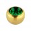 Golden Anodized Piercing Loose Ball with Dark Green Strass