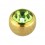 Golden Anodized Piercing Loose Ball with Light Green Strass