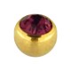 Boule Piercing Anodisée Dorée avec Strass Violet