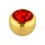 Golden Anodized Piercing Loose Ball with Red Strass