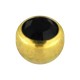 Bola Piercing Anodizada Dorada con Strass Negro