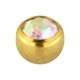 Bola Piercing Anodizada Dorada con Strass Multicolor