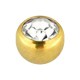 Boule Piercing Anodisée Dorée avec Strass Blanc