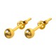Boucles Oreilles Simples Argent 925 Plaqué Or Rose Boule