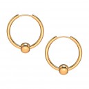 Ohrringe Stahl 316L Ring Beweglicher Ball Golden Rosa