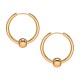 Ohrringe Stahl 316L Ring Beweglicher Ball Golden Rosa