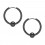 Ohrring Stahl 316L Ring Beweglicher Ball Schwarz