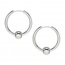 Ohrringe Stahl 316L Ring Beweglicher Ball Metallisiert