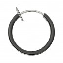Fake-Piercing Ring Federung Stahl 316L Eloxiert Schwarz