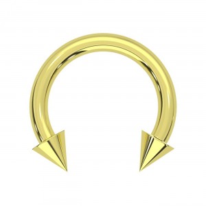 Innengewinde-Piercing Hufeisen Eloxiert Golden Spitzen