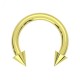 Piercing Hilo Interno Herradura Anodizado Dorado Spikes
