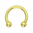 Innengewinde-Piercing Hufeisen Eloxiert Golden Kugeln