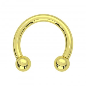 Innengewinde-Piercing Hufeisen Eloxiert Golden Kugeln