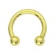 Piercing Hilo Interno Herradura Anodizado Dorado Bolas