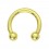 Gold Anodized Circular Internal Thread Barbell Ring w/ Balls