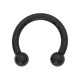 Piercing Hilo Interno Herradura Blackline Anodizado Negro Bolas