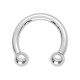 316L Surgical Steel Circular Internal Thread Barbell Ring w/ Balls