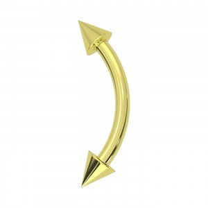 Innengewinde-Augenbrauenpiercing Eloxiert Golden Spitzen