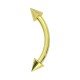 Piercing Ceja Hilo Interno Anodizado Dorado Spikes