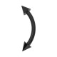 Black Anodized Blackline Internal Thread Eyebrow Ring w/ Spikes