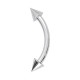 316L Surgical Steel Internal Thread Eyebrow Ring w/ Spikes