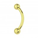 Innengewinde-Augenbrauenpiercing Eloxiert Golden Kugeln