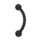 Black Anodized Blackline Internal Thread Eyebrow Ring w/ Balls