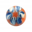Boule de Piercing Acrylique Fleur Très Colorée Orange / Bleue