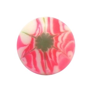Piercing Kugel Acryl Sehr Bunte Blume Rosa / Weiß